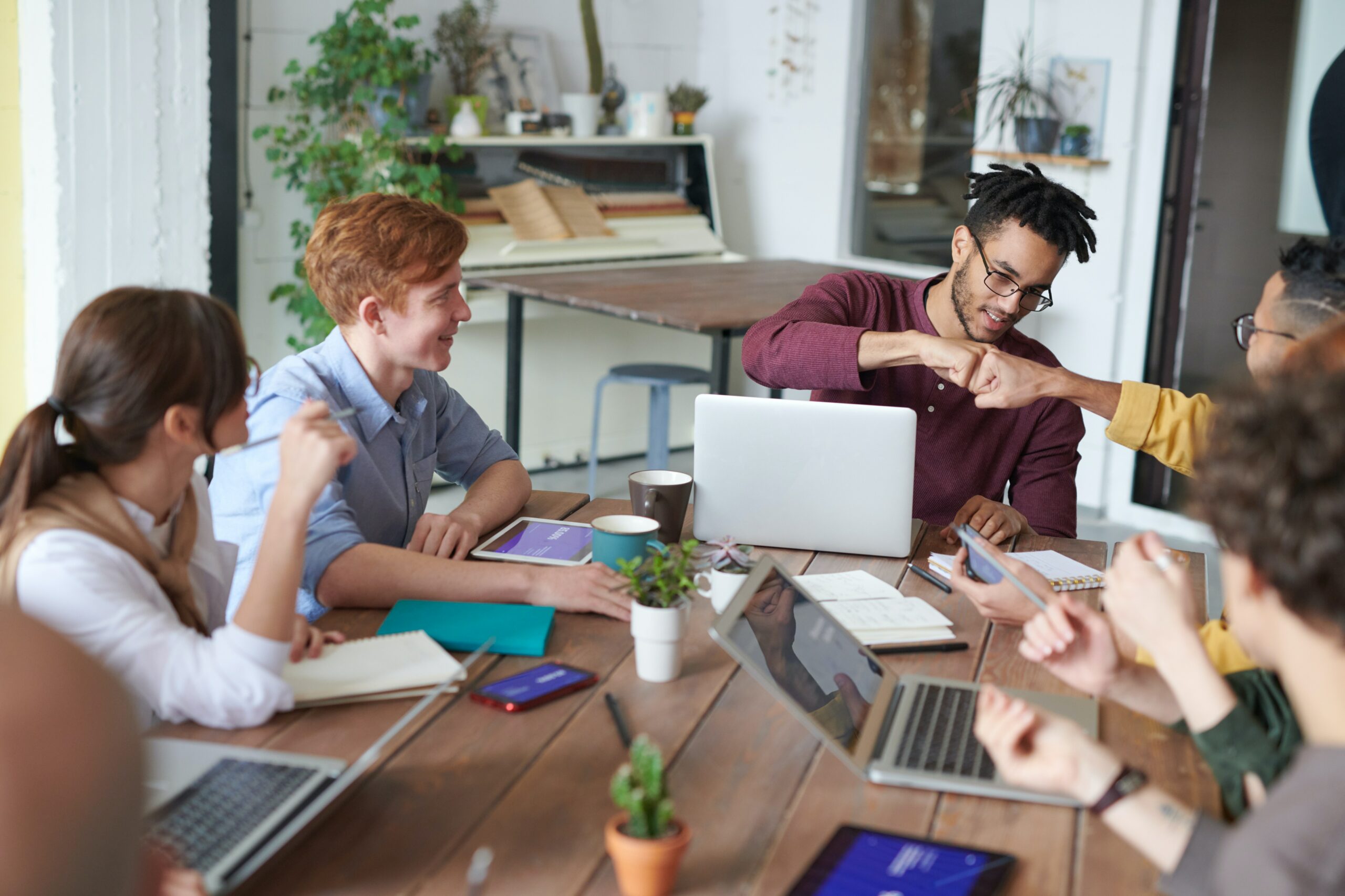 IT team collaborating on a project