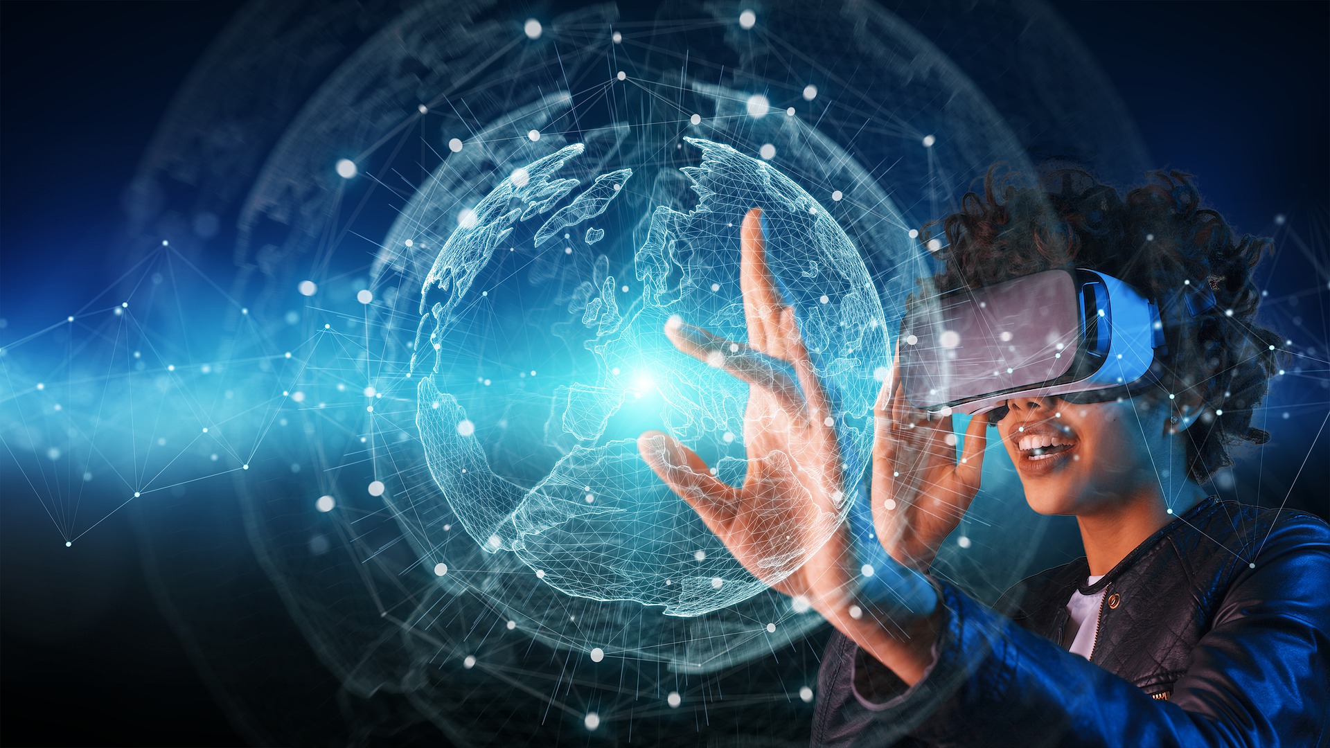How Is the Metaverse Going to Change Business? 2 Person using AR headset illustrating the metaverse for business