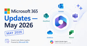 Microsoft 365 May 2026 updates — Copilot Calendar Agent, Teams, SharePoint, OneDrive, and Planner changes