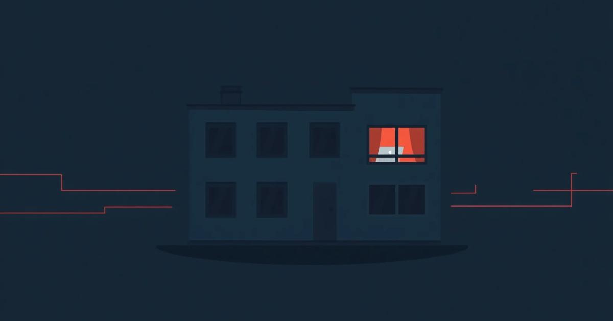 No Power, No Internet: Your IT Outage Checklist for Business | NJ IT Support for Small Business 2 IT outage checklist for business: dark NJ office building at night with one window lit during a power outage